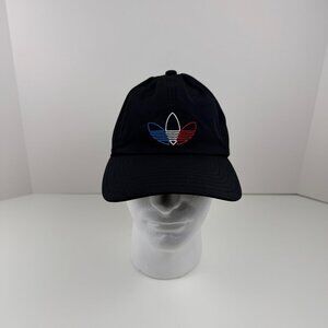 Adidas Black Baseball Cap Tricolor Trefoil Logo Streetwear